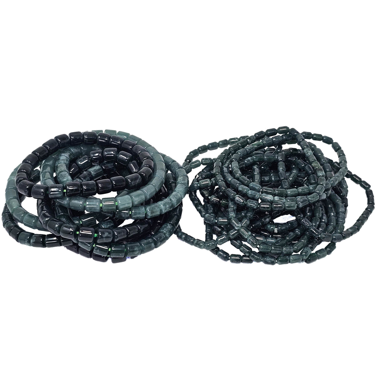 Jadeite barrel bead bracelet.