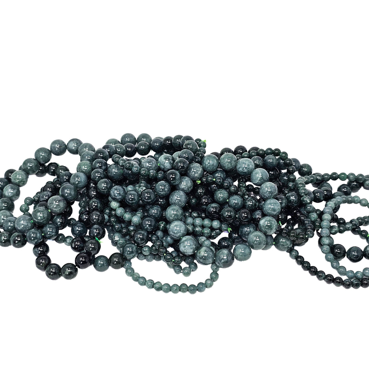 Jadeite round bead bracelet.