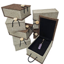 Jewelry Box - Wooden Buckle - Display - Linen - China