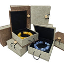 Jewelry Box - Wooden Buckle - Display - Linen - China
