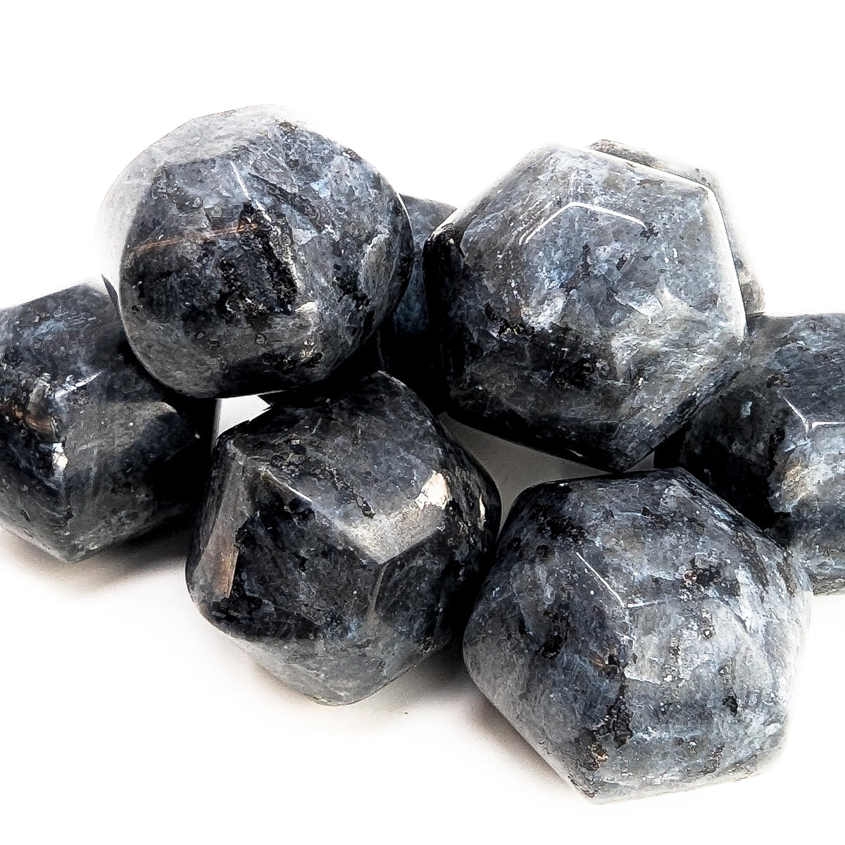 Larvikite fancy tumble from Norway.