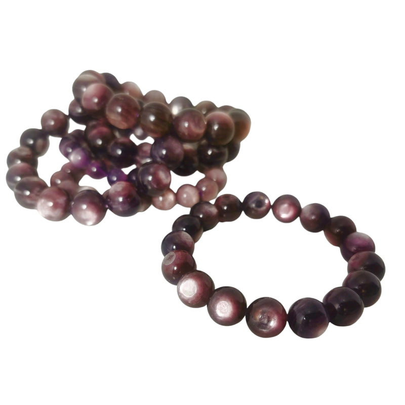 Lepidolite Mica - Round Bead Bracelet