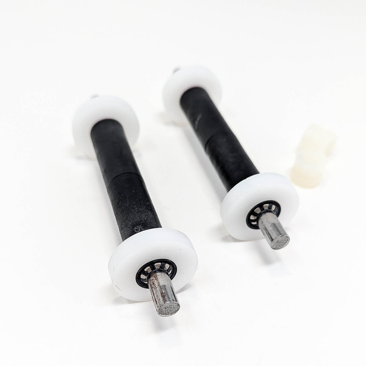 Model MP-1 Idler Shaft thumler part, made of steel, plastic and rubber.