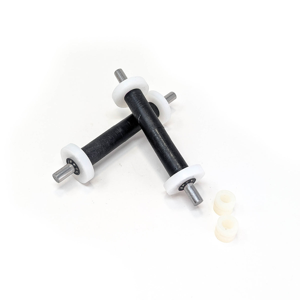 Model MP-1 Idler Shaft thumler part, made of steel, plastic and rubber.