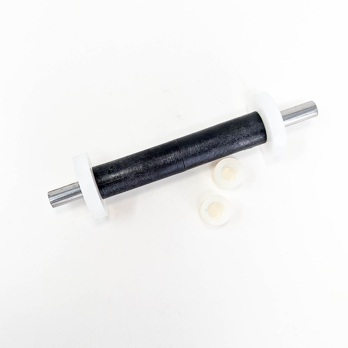Model MP-1 Idler Shaft thumler part, made of steel, plastic and rubber.