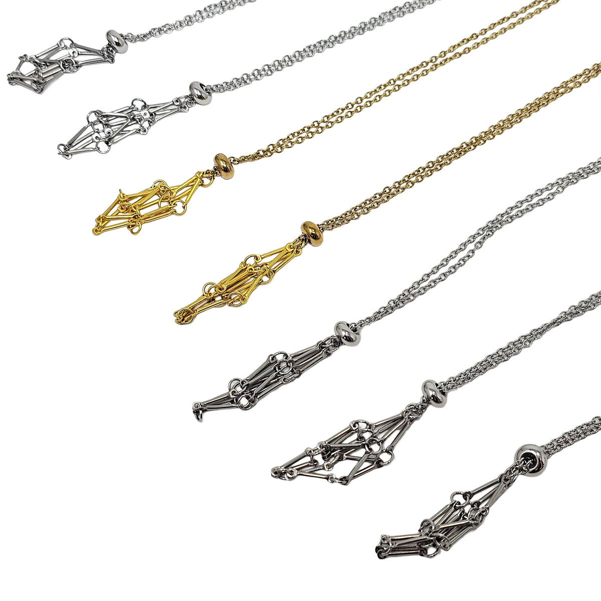 Metal Crystal Holder necklace.