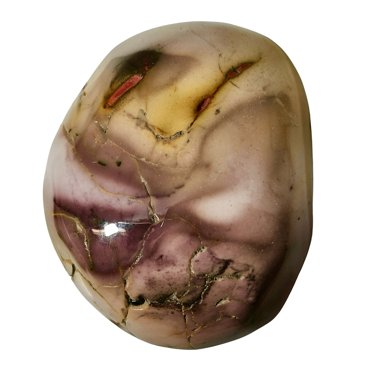Mookaite massage stone from Western Australia, Australia.