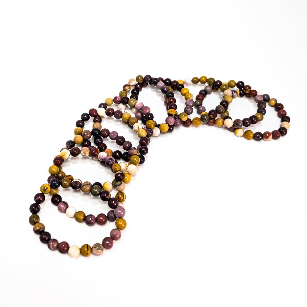 Mookaite round bead bracelet.