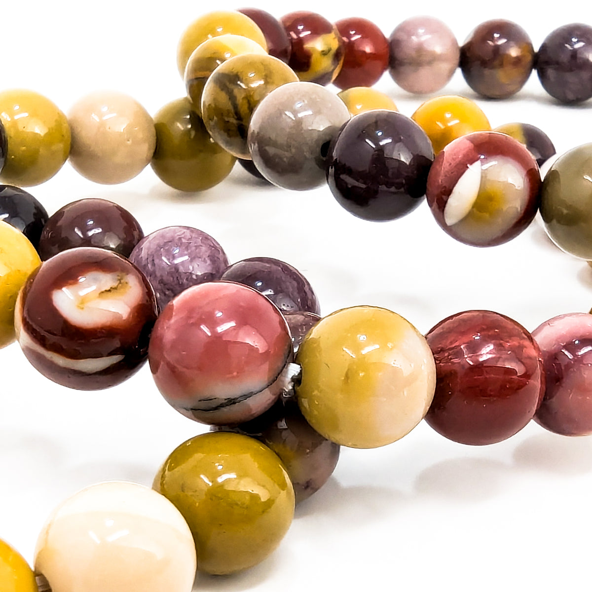 Mookaite round bead bracelet.