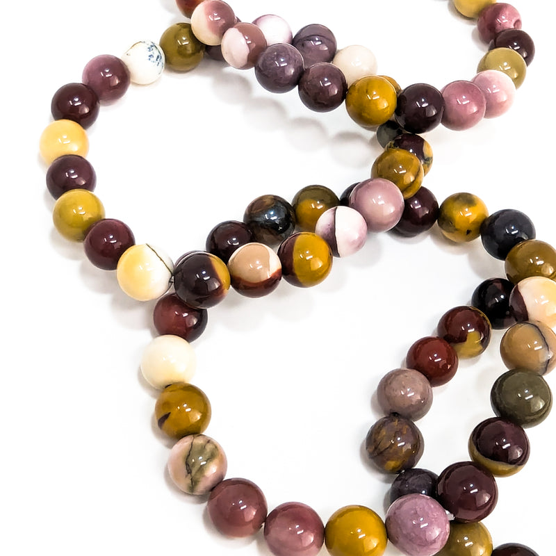 Mookaite - Round Bead Bracelet