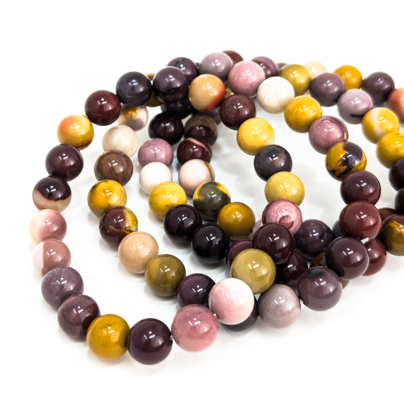 Mookaite - Round Bead Bracelet