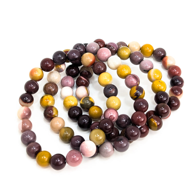 Mookaite - Round Bead Bracelet