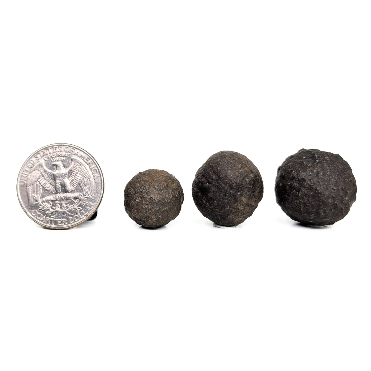 Moqui marble from Utah – sizes beside a coin for scale