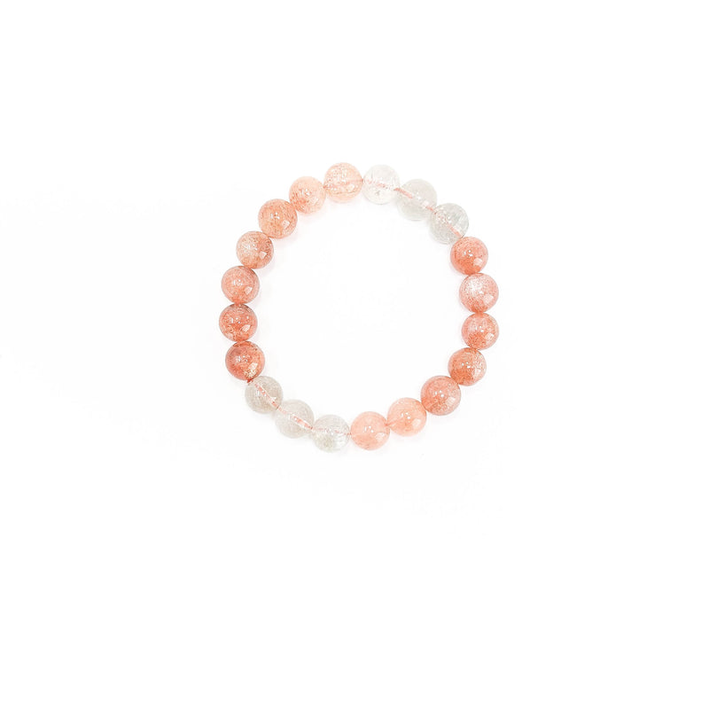 Multicoloured Specular Sunstone - Round Bead Bracelet