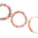 Multicoloured Specular Sunstone - Round Bead Bracelet