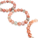 Multicoloured Specular Sunstone - Round Bead Bracelet