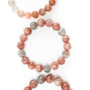 Multicoloured Specular Sunstone - Round Bead Bracelet