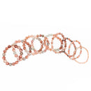 Multicoloured Specular Sunstone - Round Bead Bracelet