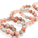 Multicoloured Specular Sunstone - Round Bead Bracelet