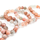 Multicoloured Specular Sunstone - Round Bead Bracelet