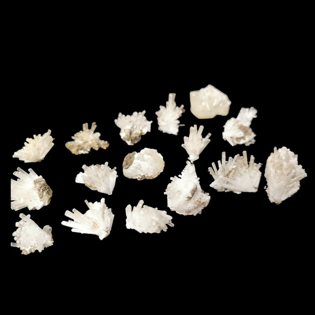 Natrolite, Morocco: group of small clusters