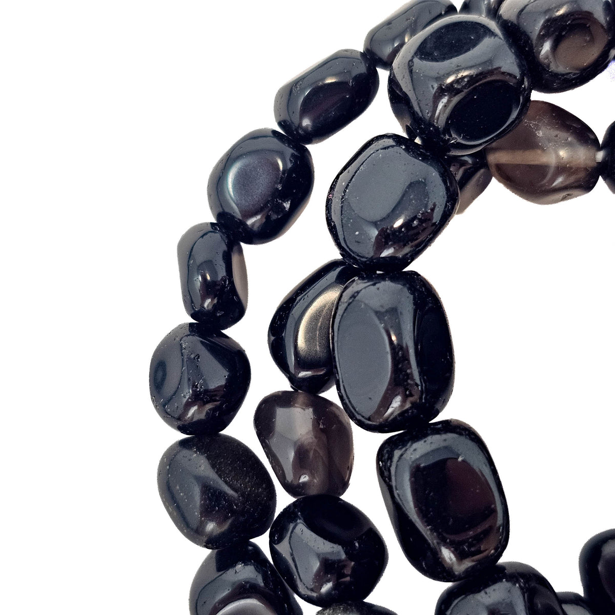 Obsidian - Tumbled Bead Bracelet - Mexico - Root Chakra