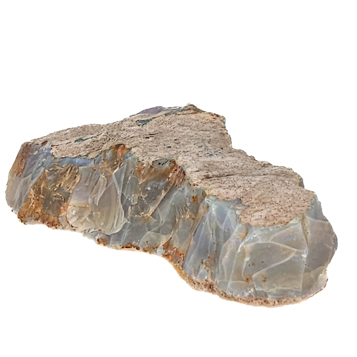 Opal mineral specimen, hydrated silica, from Coober Pedy, South Australia, Australia.