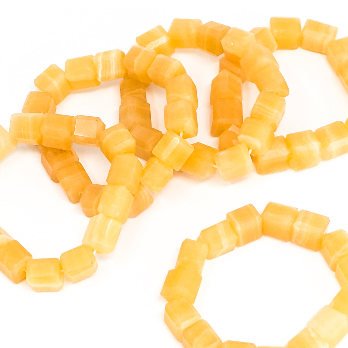 Orange Calcite bead bracelet.