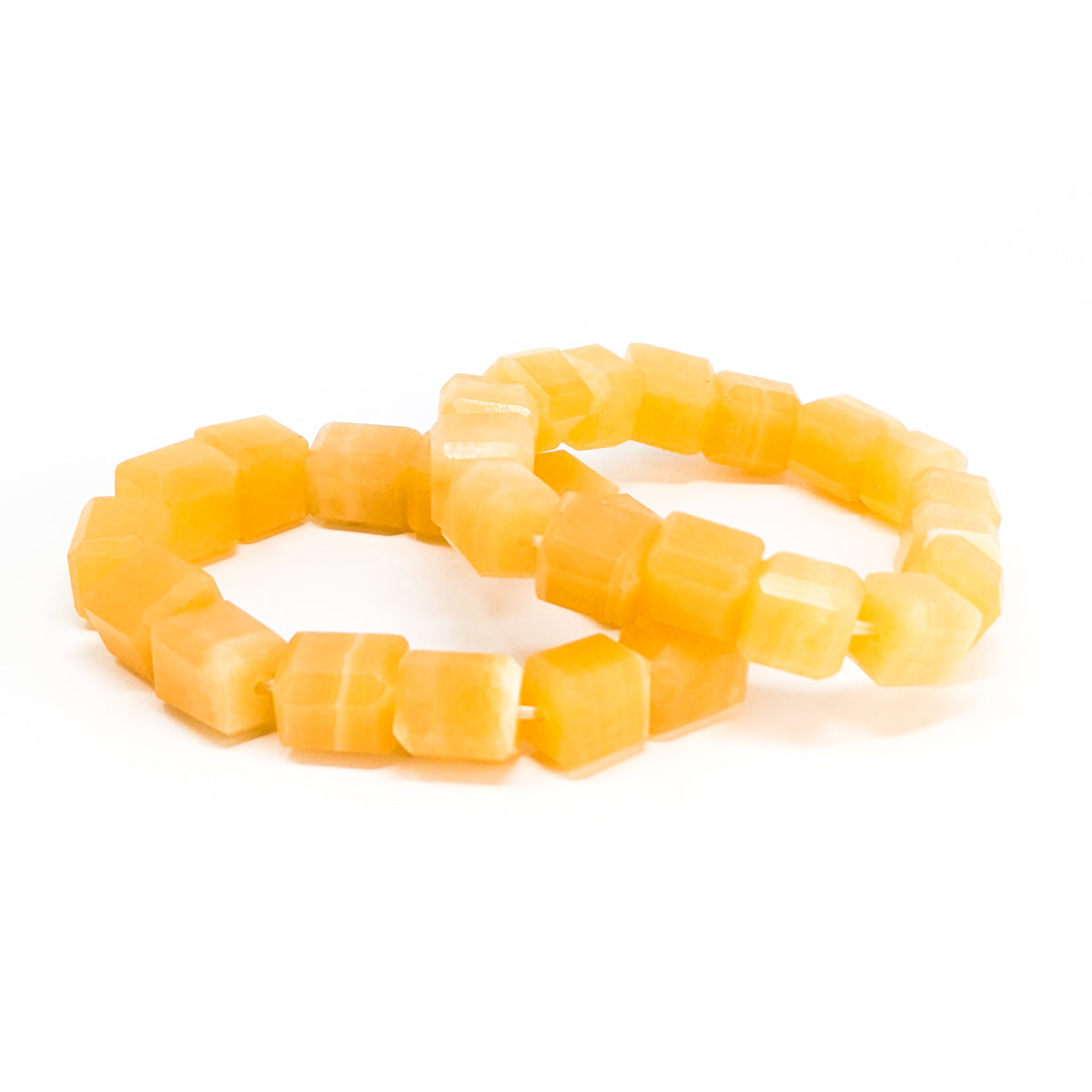 Orange Calcite bead bracelet.