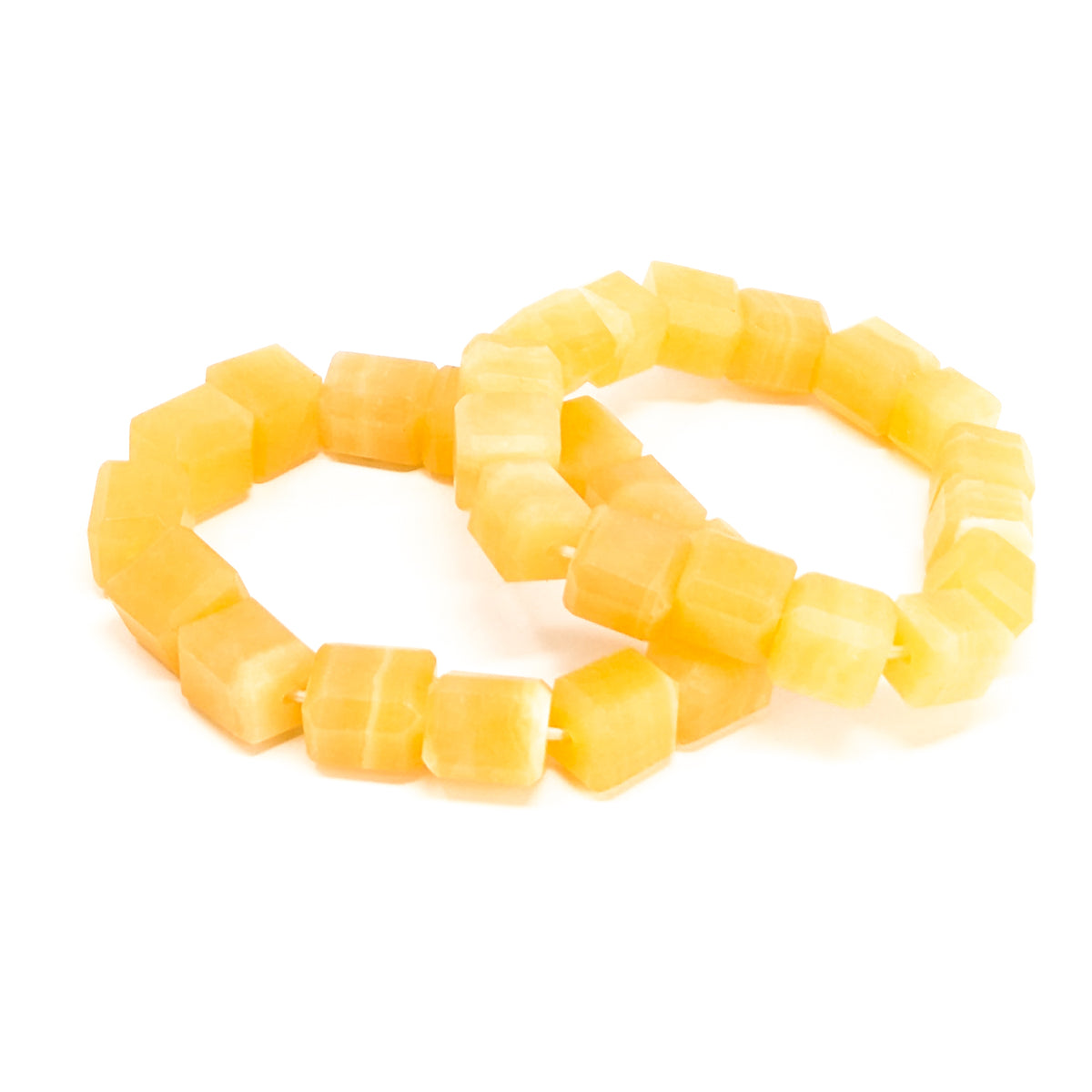 Orange Calcite bead bracelet.