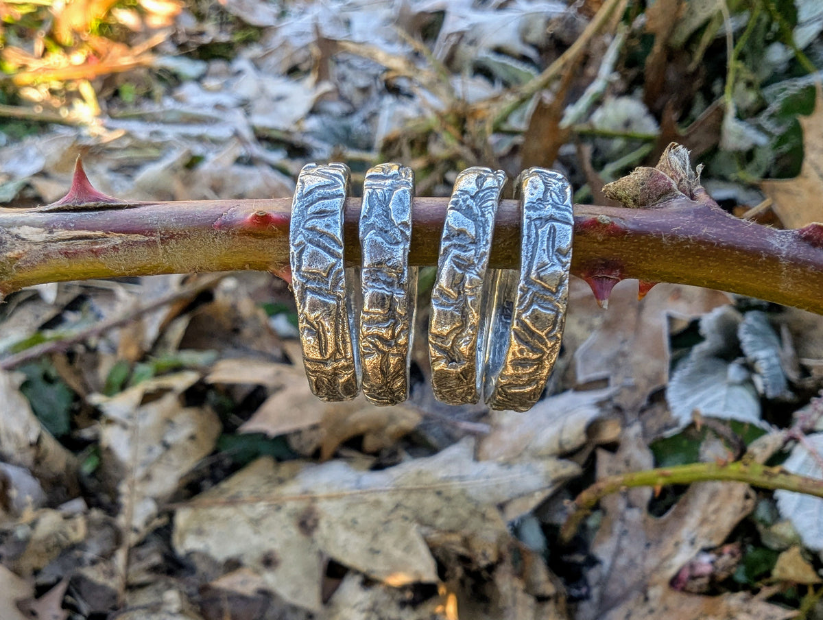 Perun organic ring in sterling silver.