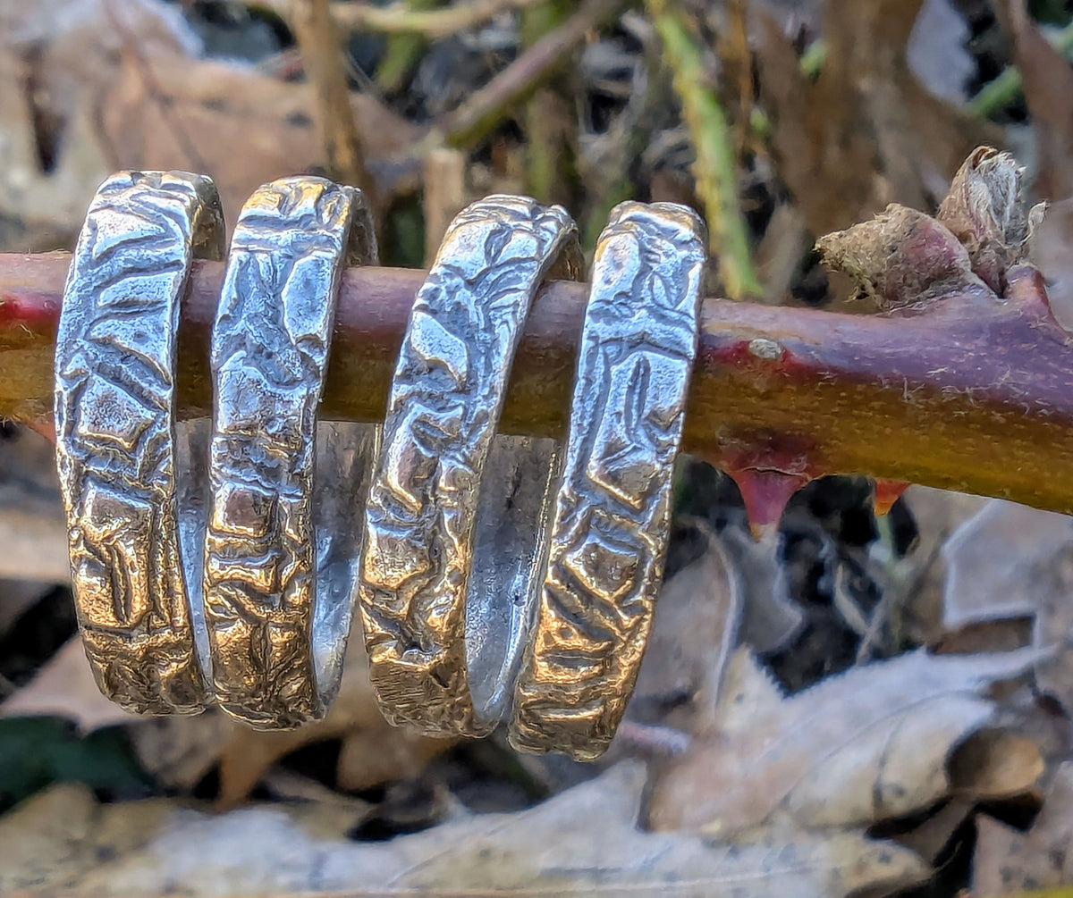 Perun organic ring in sterling silver.