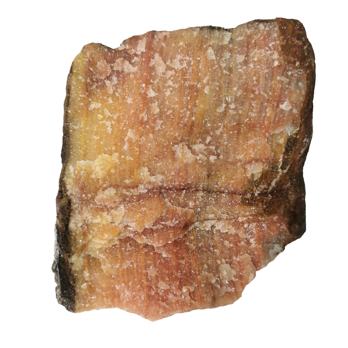 Peach Calcite specimen, calcium carbonate.