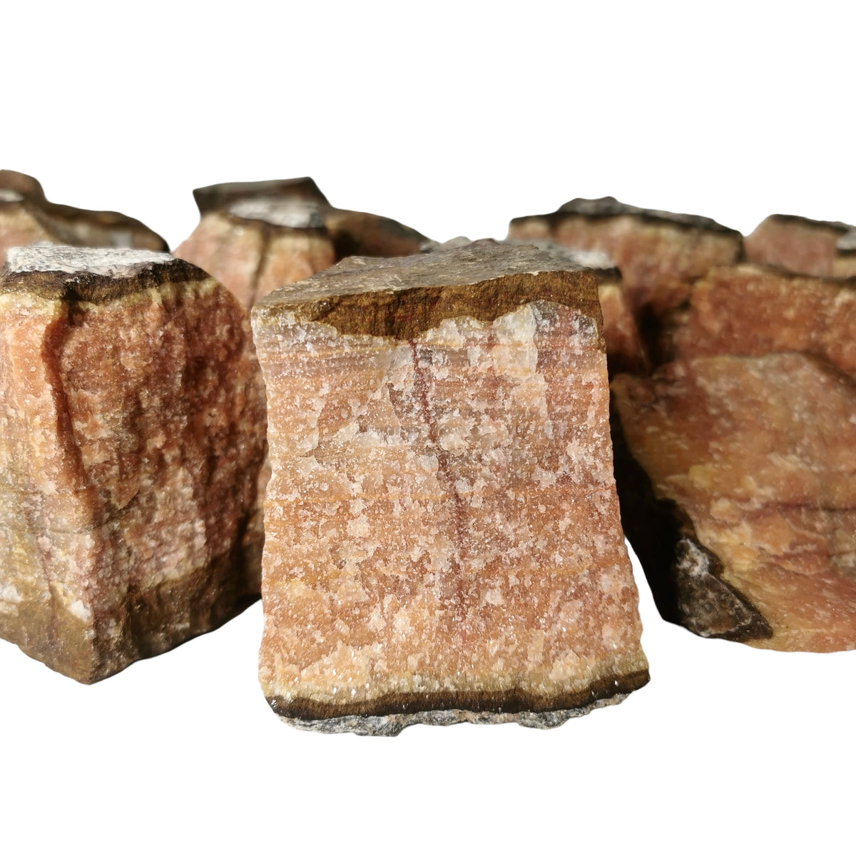 Peach Calcite specimen, calcium carbonate.