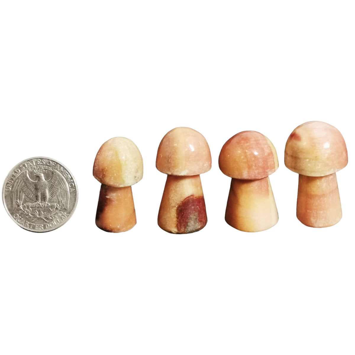 Peach Calcite Mushroom carving.