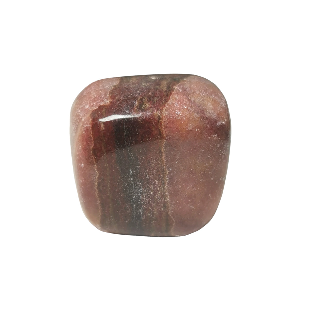 Peach Calcite tumble, calcium carbonate.