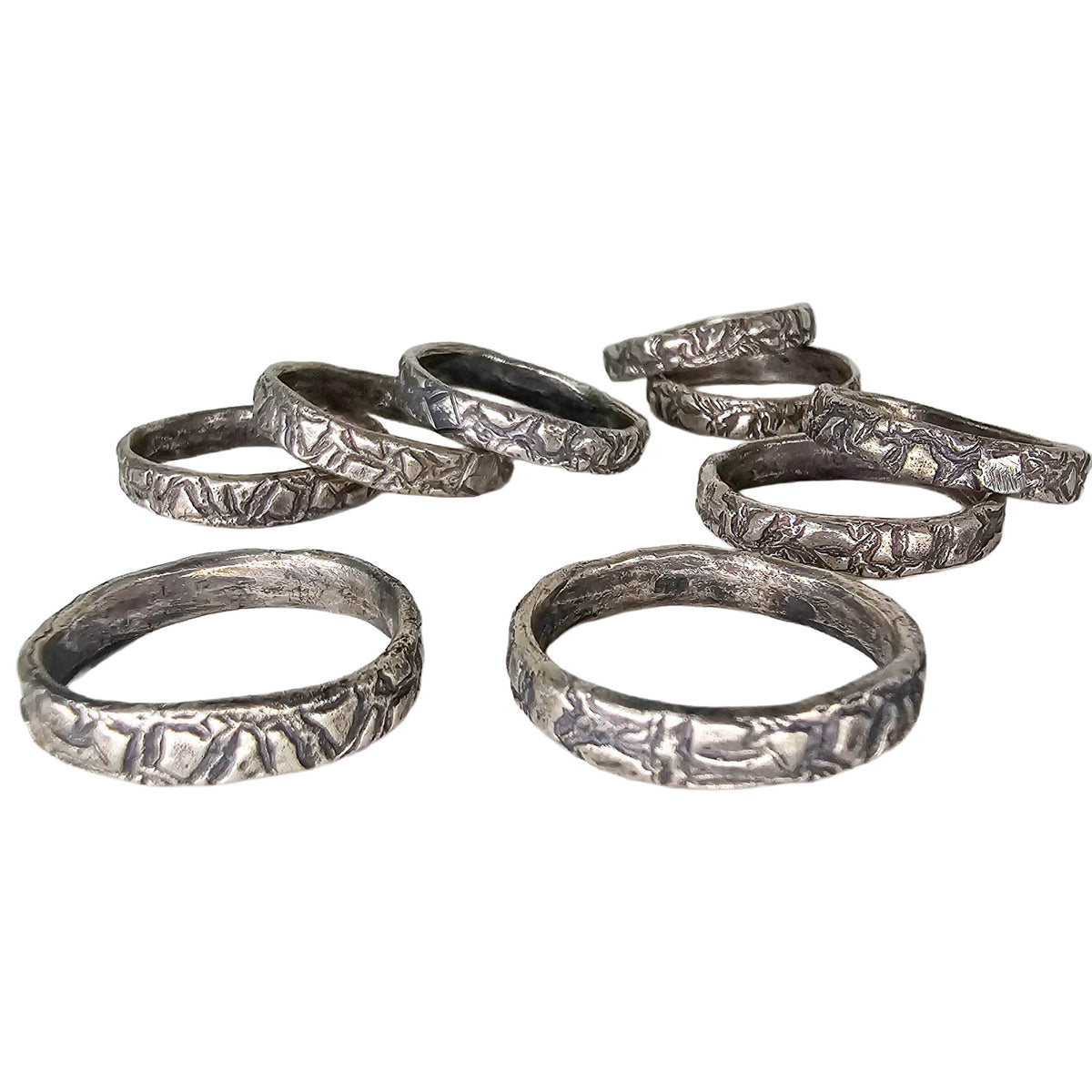 Perun organic ring in sterling silver.