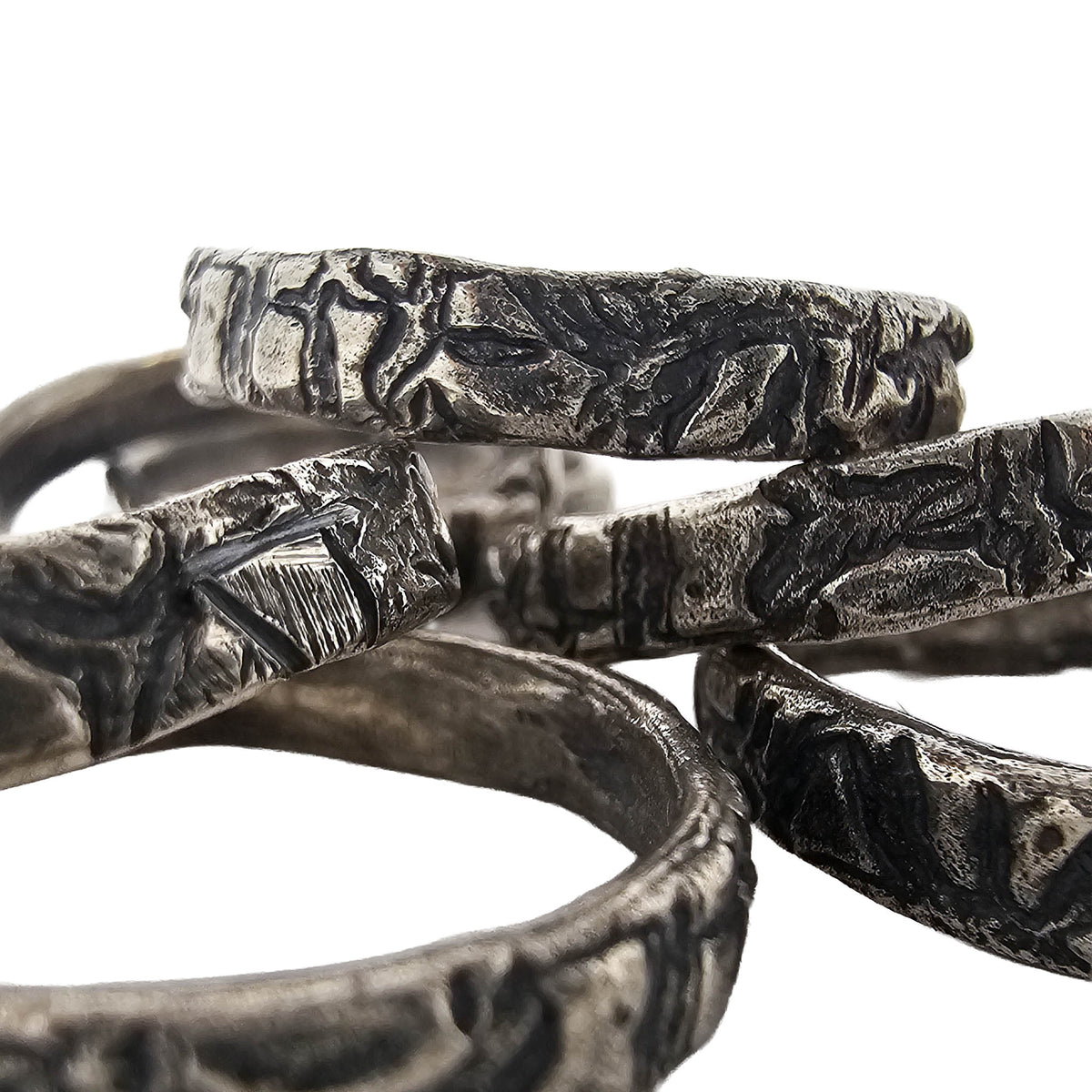 Perun organic ring in sterling silver.