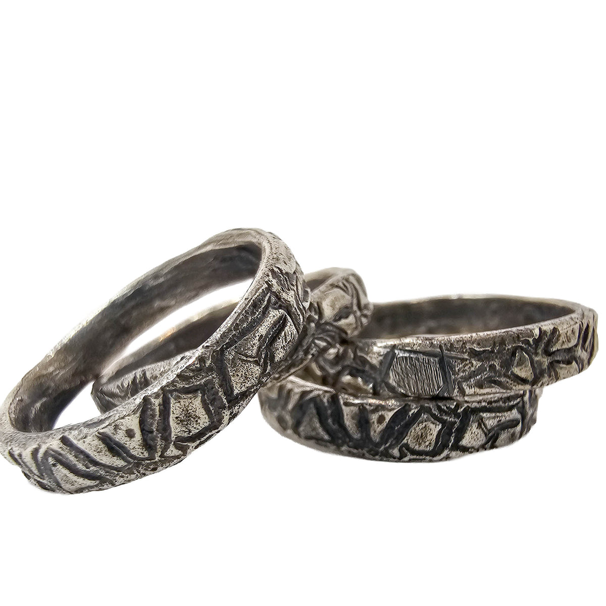 Perun organic ring in sterling silver.