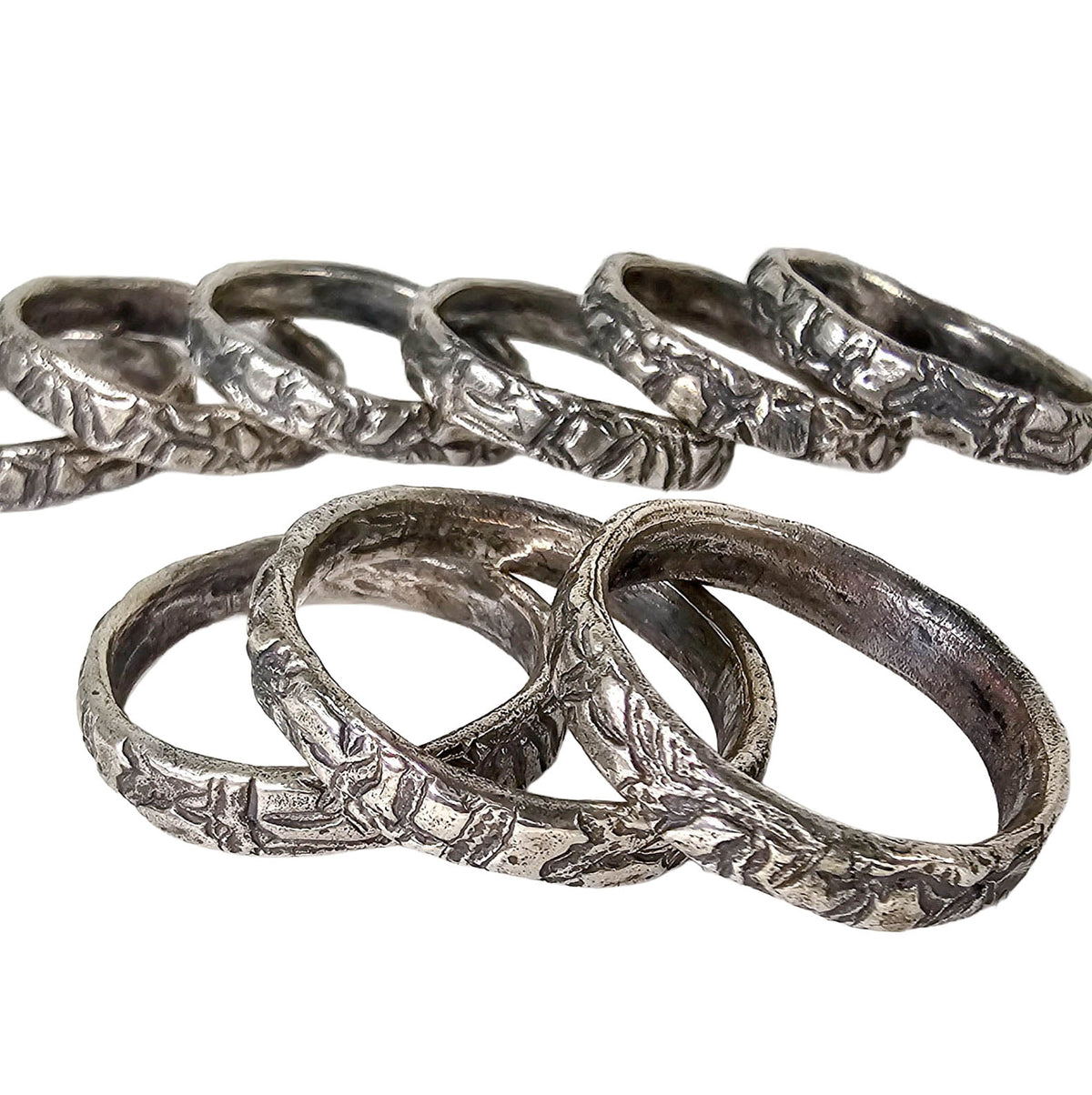 Perun organic ring in sterling silver.
