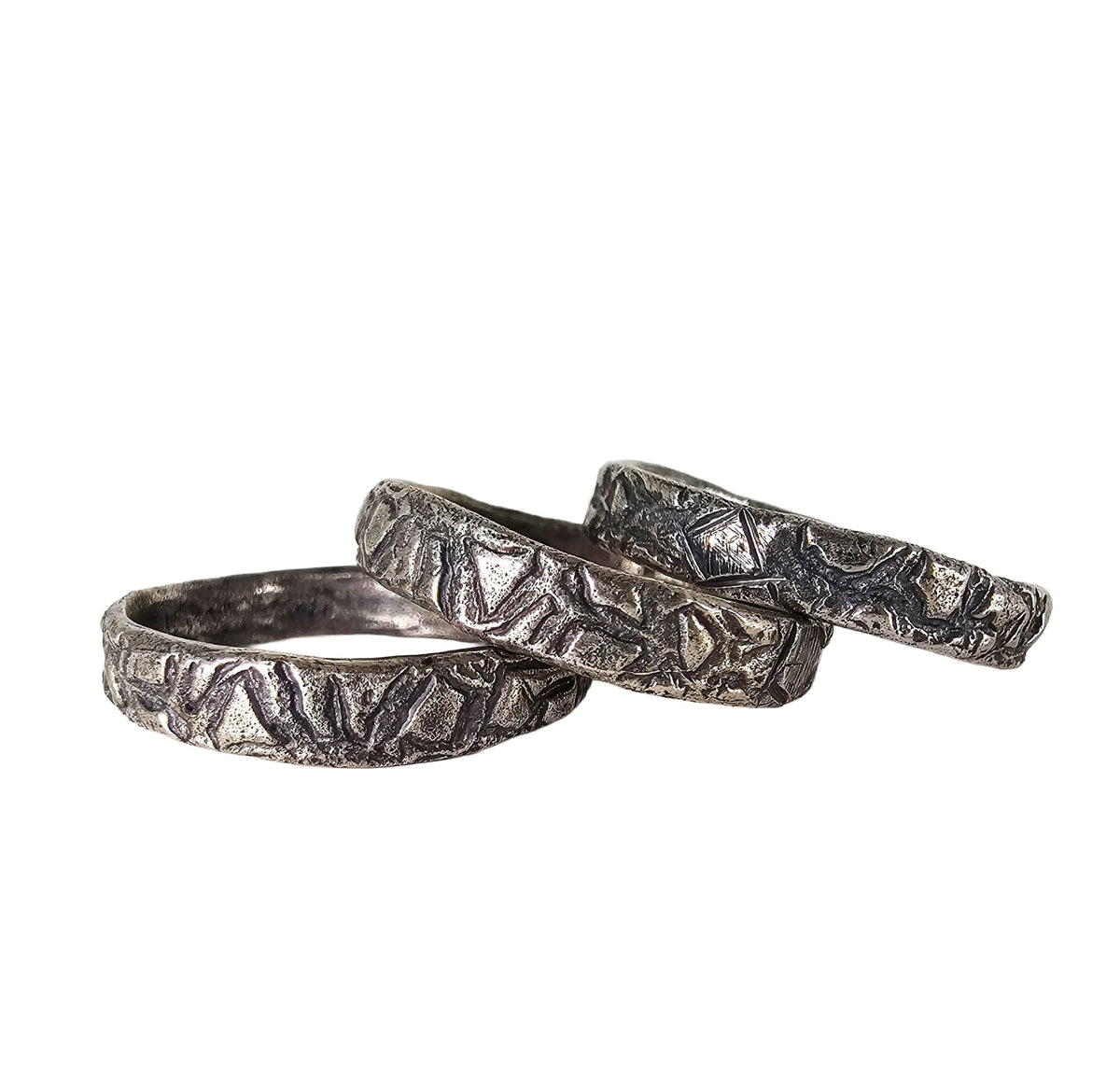 Perun organic ring in sterling silver.