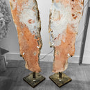 Pink Amethyst - Polished Slab Pair on Stands - Statement Specimen