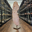 Pink Amethyst Uprgitht Slab on Stand - Statement Specimen - Brazil 