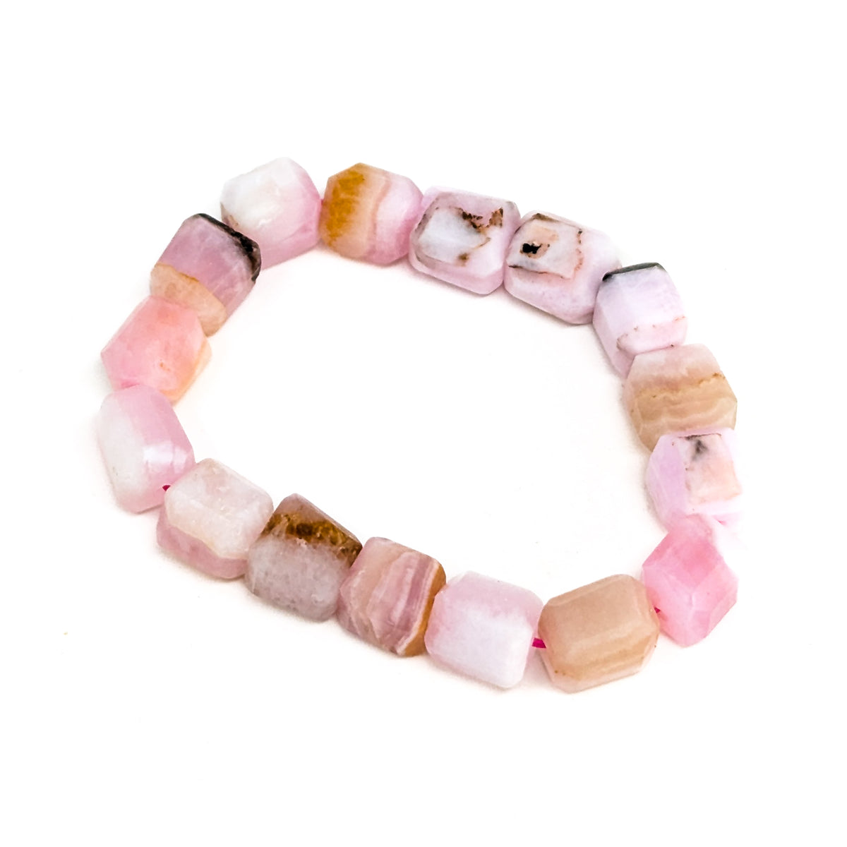 Pink calcite bead bracelet: single bracelet