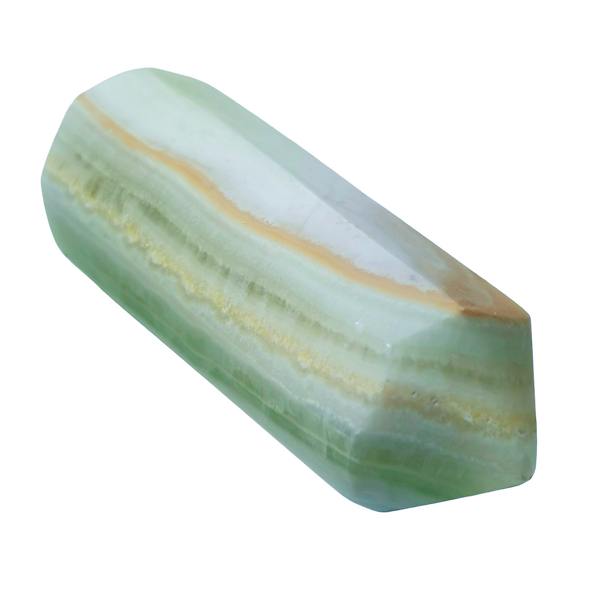 Pistachio Calcite mini tower, calcium carbonate.