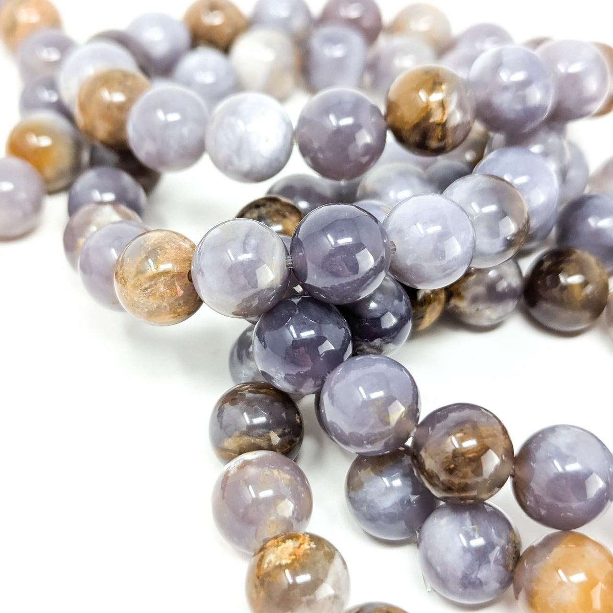 Purple Chalcedony bead bracelet.