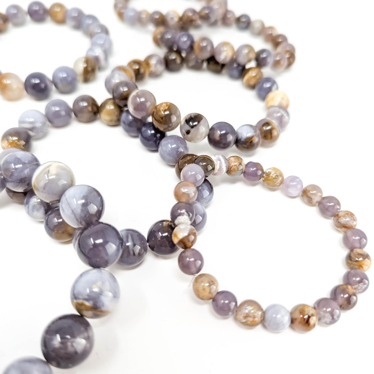Purple Chalcedony bead bracelet.