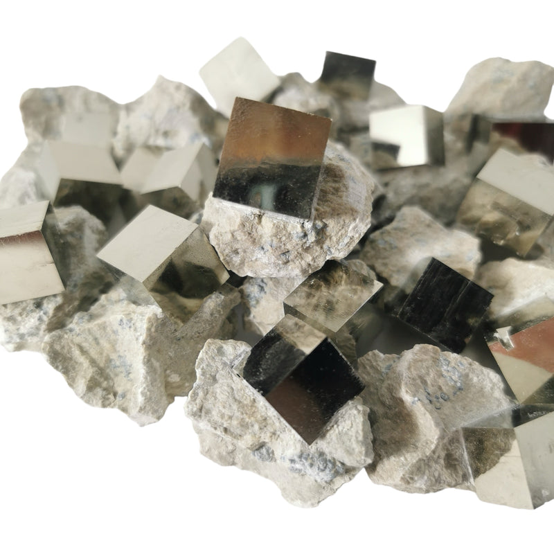 Cubic Pyrite on Matrix - Mineral