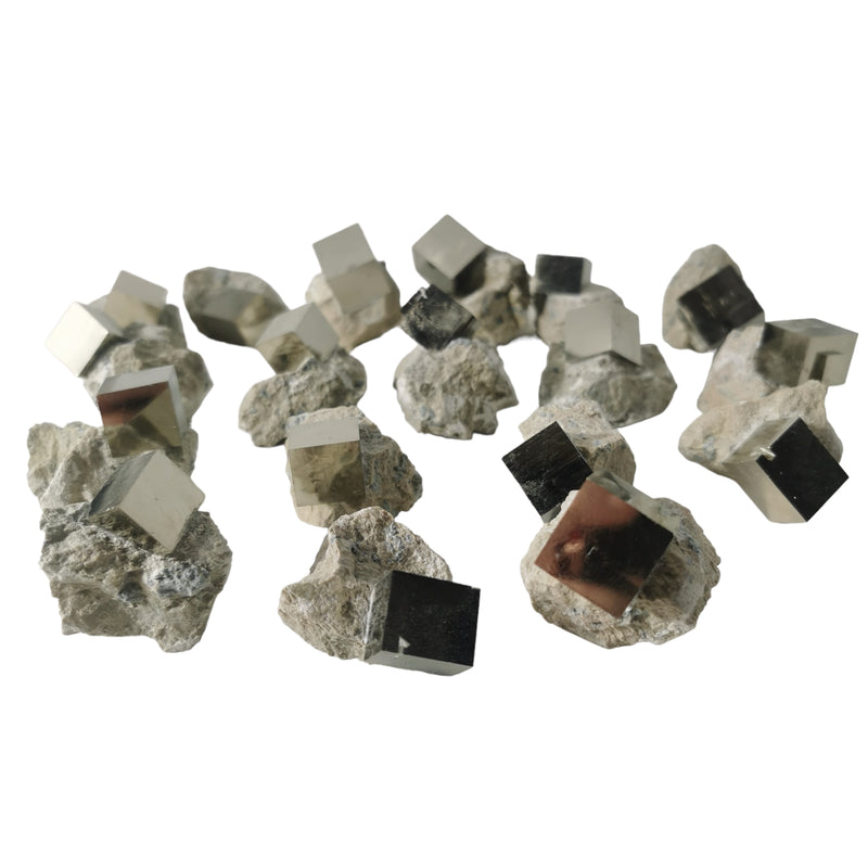 Cubic Pyrite on Matrix - Mineral