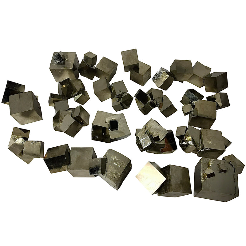 Cubic Pyrite - Cluster/Chain - Mineral